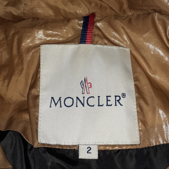 MONCLER PUFFER COAT LONG SLEEVE GOLDISH WOMEN'S SIZE 2 - Picture 8 of 14